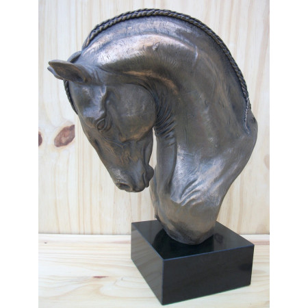 Sculpture buste cheval lusitanien