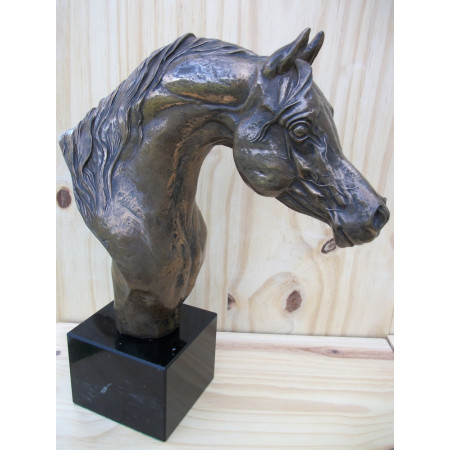 Sculpture buste cheval arabe