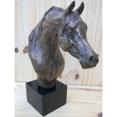 Sculpture buste cheval arabe