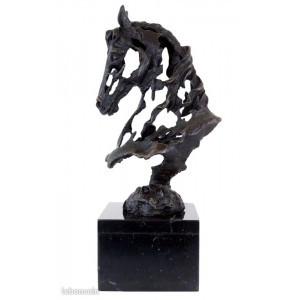 Sculpture en Bronze Tête de cheval ajourée 2