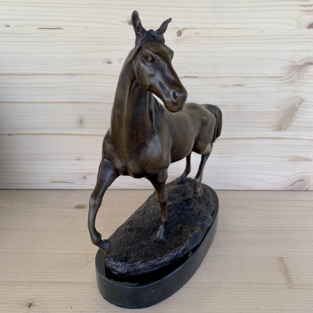 Sculpture en Bronze Cheval au trot