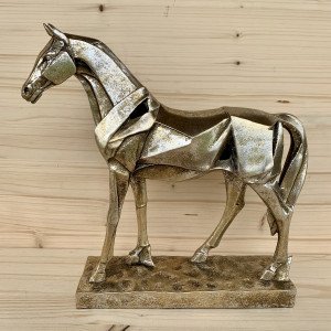 Trophée cheval doré à paillettes