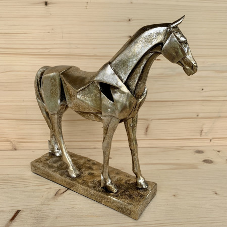 Trophée cheval doré à paillettes