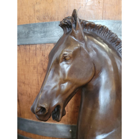 Sculpture en bronze tête cheval