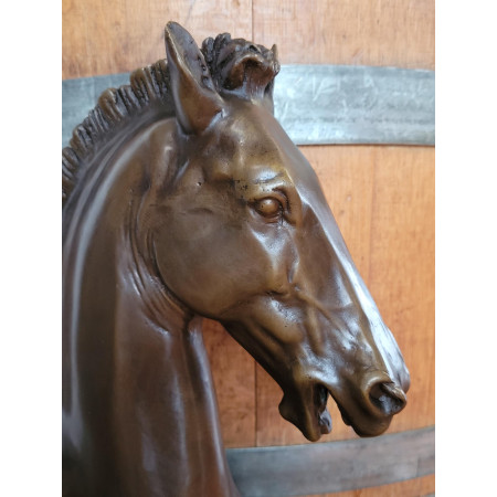 Sculpture en bronze tête cheval