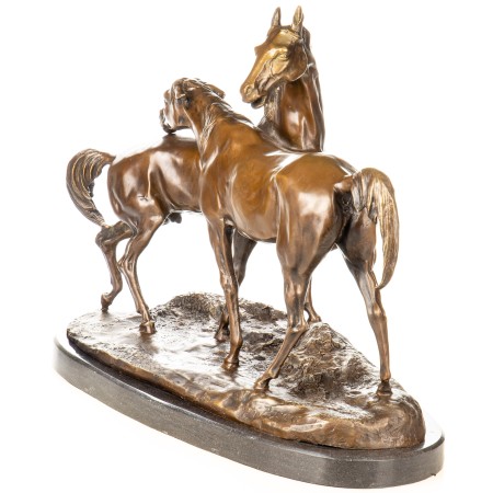 Sculpture en Bronze Grande accolade de deux...