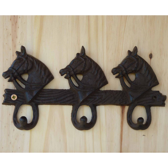 Accroche torchons 3 têtes chevaux 