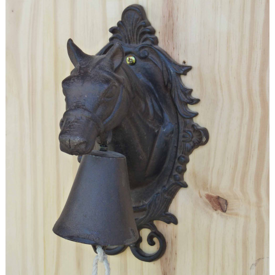 Cloche murale avec tête de cheval 