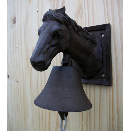 Cloche murale avec tête de cheval 