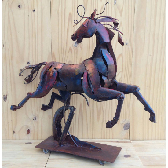 Sculpture cheval art métal 