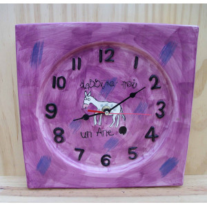 Horloge céramique avec âne 