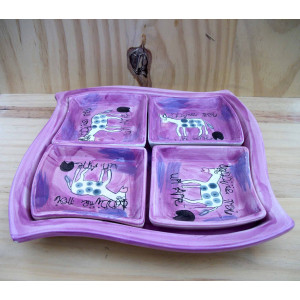 Plat avec 4 coupelles 