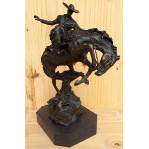 Cavalier sur son cheval de rodéo 