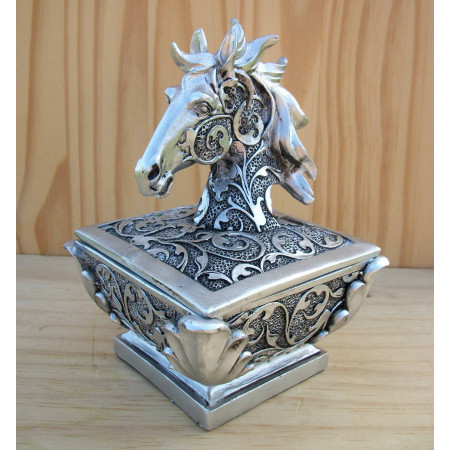Boîte à bijoux avec tête de cheval baroque 