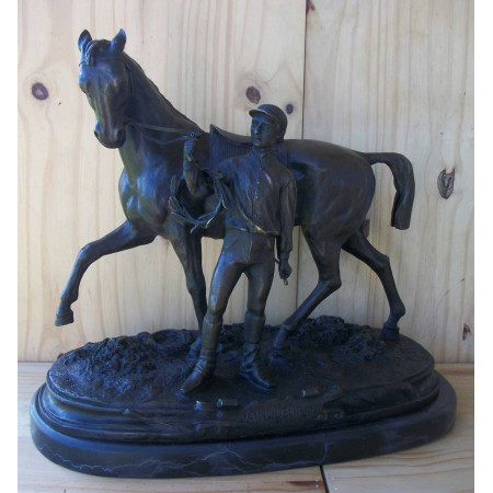 Jockey et son cheval Le Vainqueur 