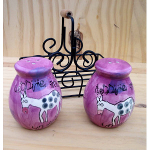 Set sel et poivre dans panier métal  2