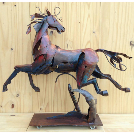 Sculpture cheval art métal 
