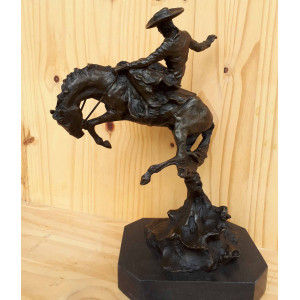 Cavalier sur son cheval de rodéo  2