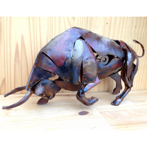 Sculpture taureau art métal  2