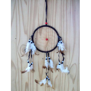 Attrape rêve ou dreamcatcher Rond marron foncé 