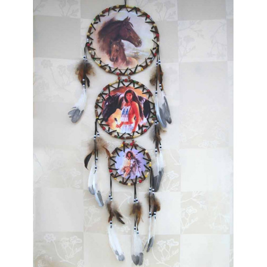 Attrape rêve ou dreamcatcher descente 3 motifs 