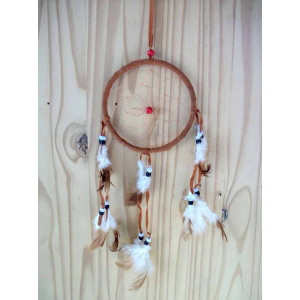Attrape rêve ou dreamcatcher Rond marron clair 