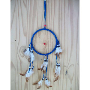 Attrape rêve ou dreamcatcher Rond bleu 
