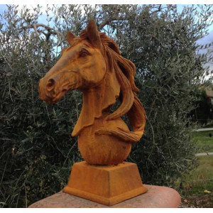 Tête cheval en fonte 
