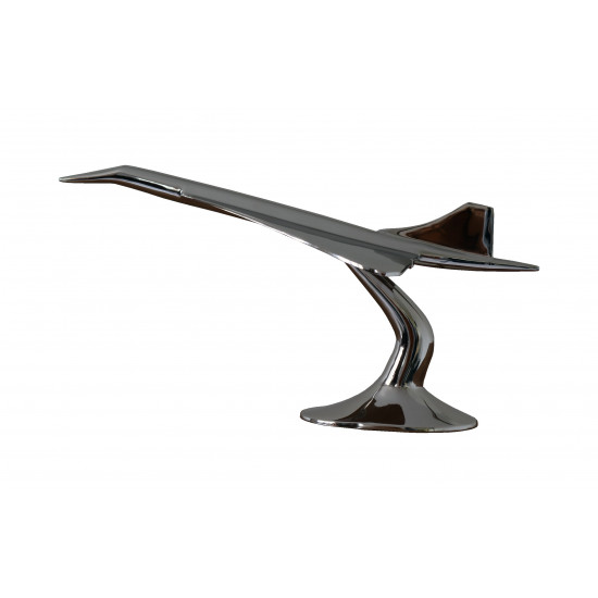 Sculpture Le Concorde en métal chromé