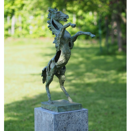 Sculpture Cheval cabré en bronze