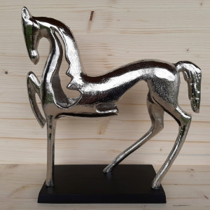 Sculpture Cheval moderne argentée 2