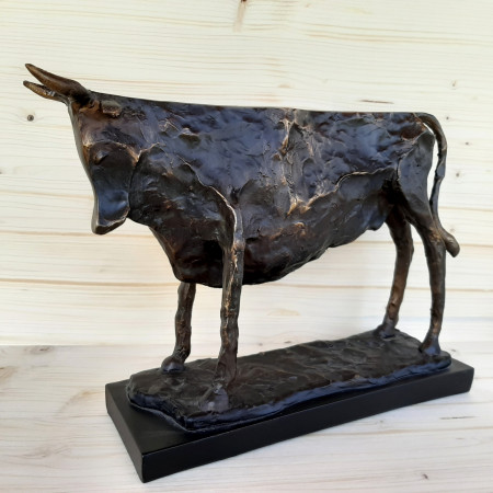 Sculpture taureau stylisé bronze