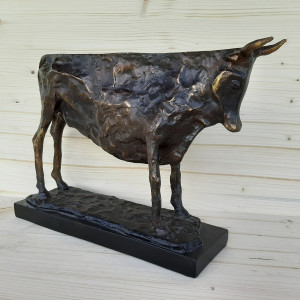 Sculpture taureau stylisé bronze 2