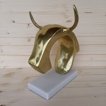 Sculpture moderne tête de taureau