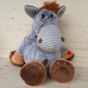 Peluche grand cheval gris 2