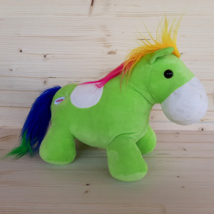 Peluche cheval vert à leds