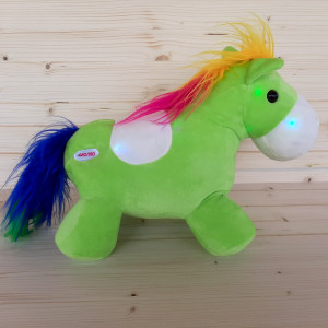 Peluche cheval vert à leds 2