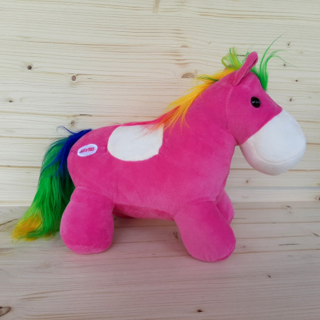 Peluche cheval rose à leds