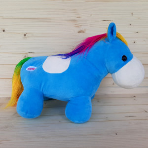Peluche cheval bleu à leds 2