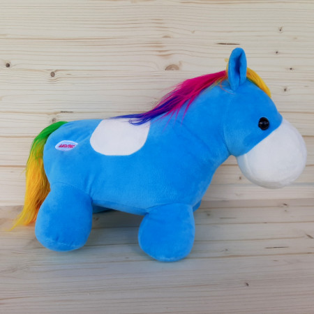 Peluche cheval bleu à leds