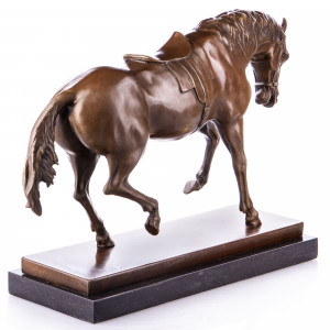 Sculpture en bronze Grand cheval sellé 2
