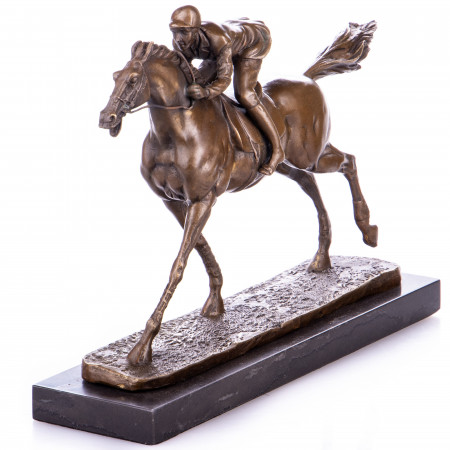 Sculpture en bronze Le Jockey au galop