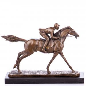 Sculpture en bronze Le Jockey au galop 2