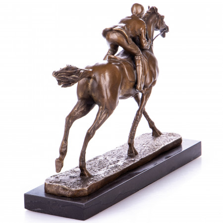 Sculpture en bronze Le Jockey au galop